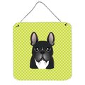 Jensendistributionservices Checkerboard Lime Green French Bulldog Aluminum Metal Wall Or Door Hanging Prints, 6 x 6 In. MI1720986
